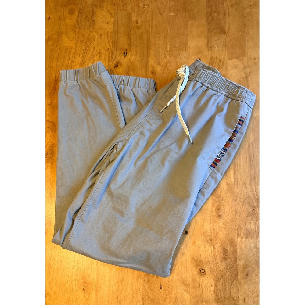Wowie Gramps 2.0 Joggers Mens Large Khaki Stretch Twill Boho Accents